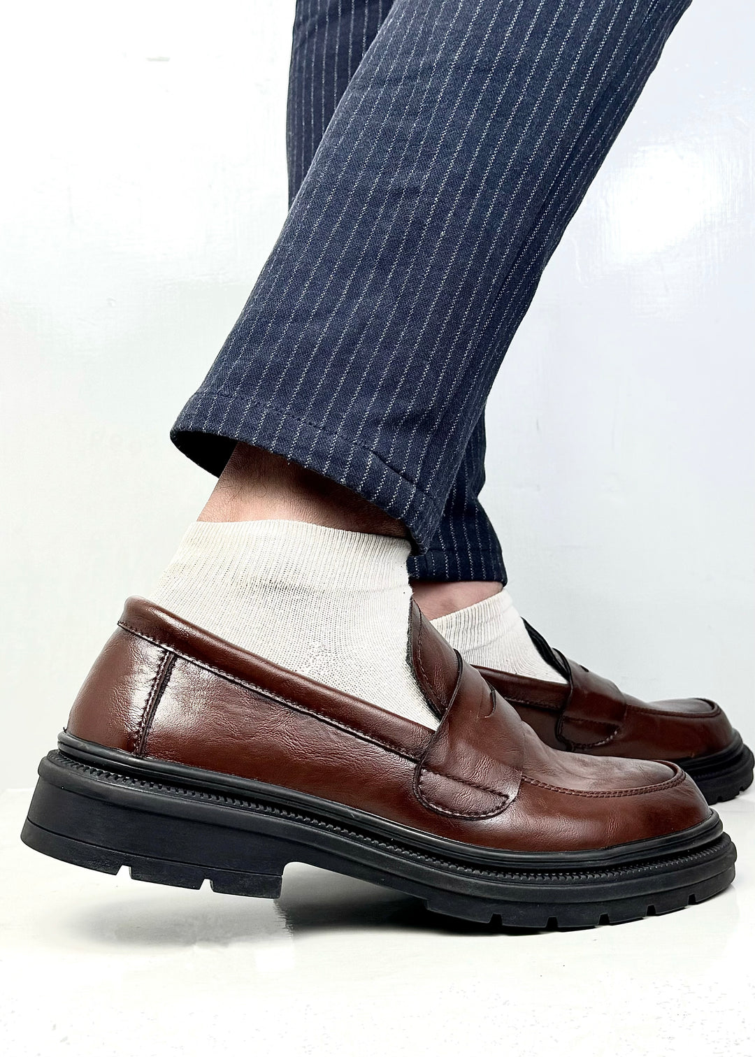 005 IMPORTED LEATHER SHOES WITH RUBBER SOLE-FT