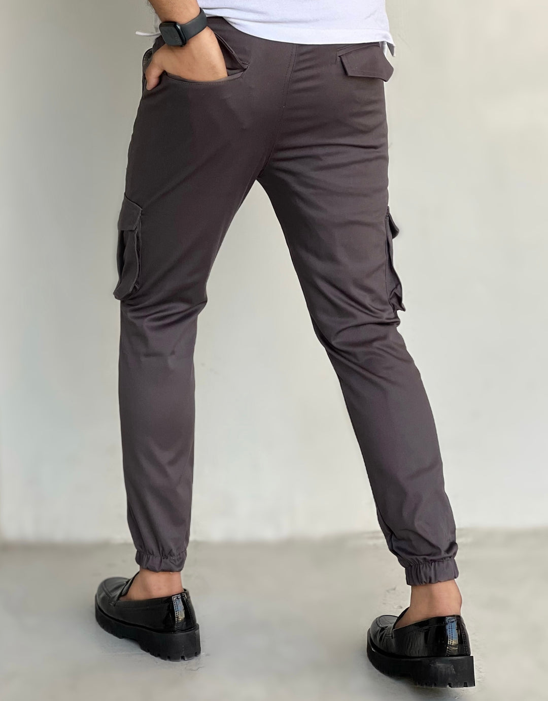 GREY CARGO STYLYEE AND STRETCHABLE TROUSER - FITTEEZ