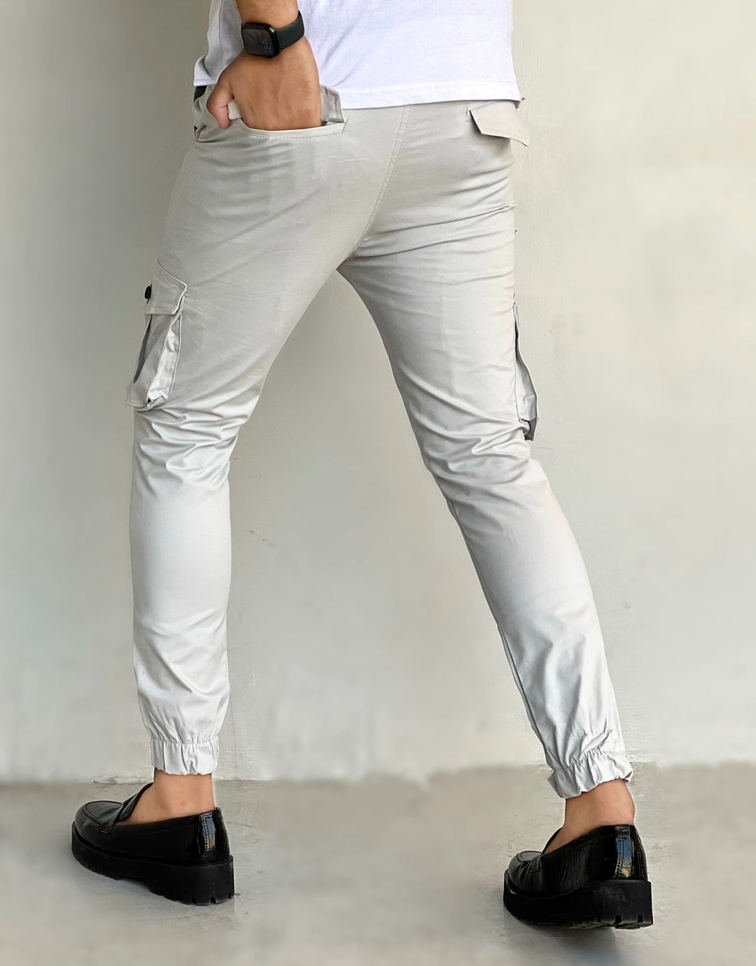 OFF-WHITE CARGO STYLYEE AND STRETCHABLE TROUSER - FITTEEZ