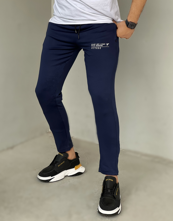 SLIM-FIT NAVY BLUE ULTRA STRETCHABLE IN DRYFIT-FT - FITTEEZ