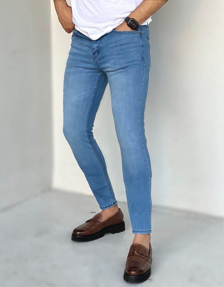 STRETCHABLE SKINNY ICE BLUE JEANS 02 - FITTEEZ