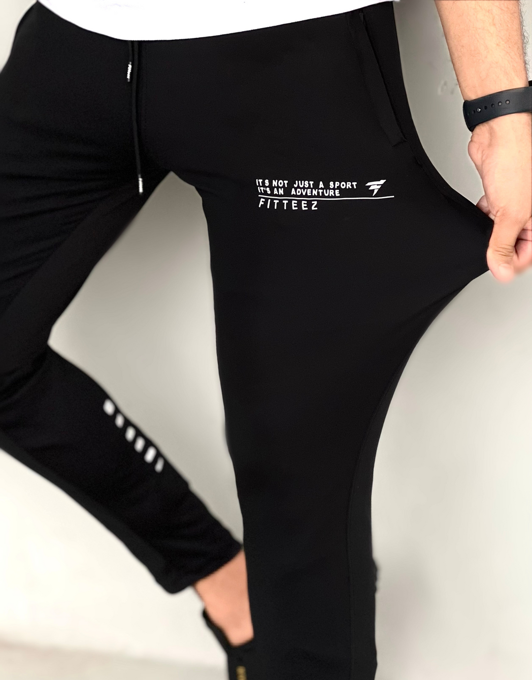 SLIM-FIT JAT BLACK ULTRA STRETCHABLE IN DRYFIT-FT - FITTEEZ