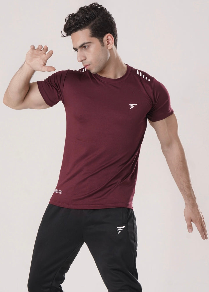 THE MAROON LYCRA TEE-FT