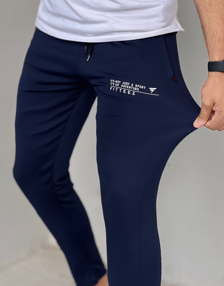 SLIM-FIT NAVY BLUE ULTRA STRETCHABLE IN DRYFIT-FT - FITTEEZ