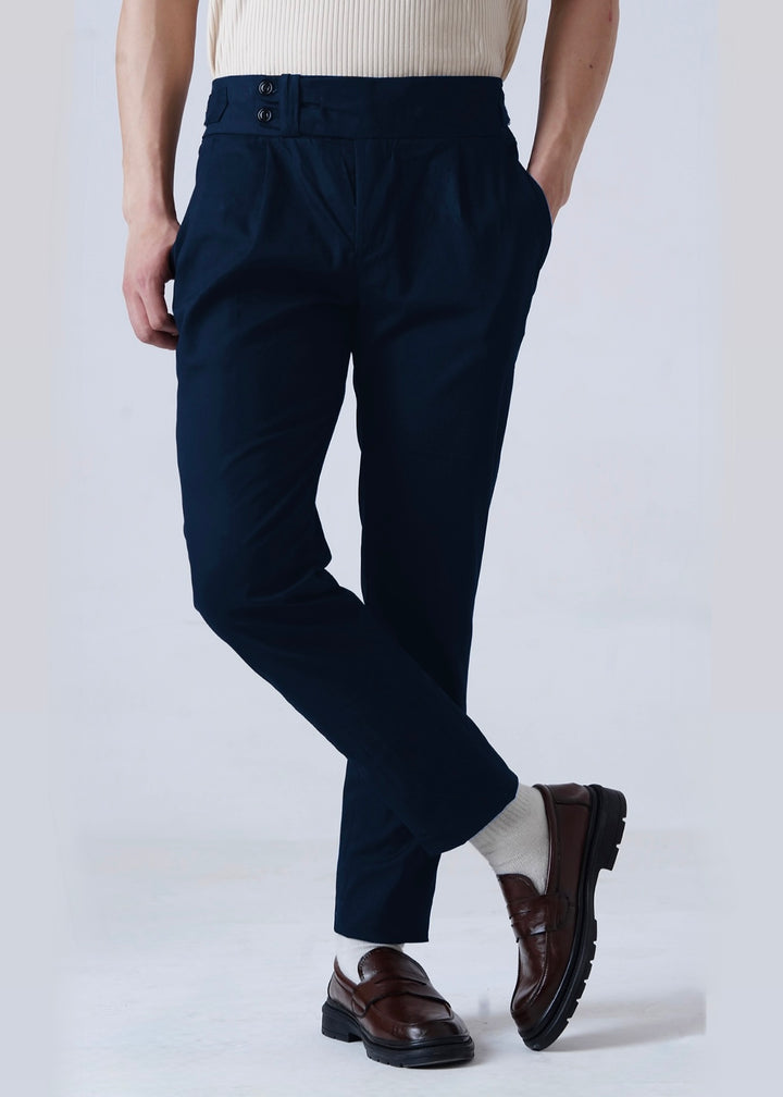 THE GURKHA PANT-NAVY-BLUE