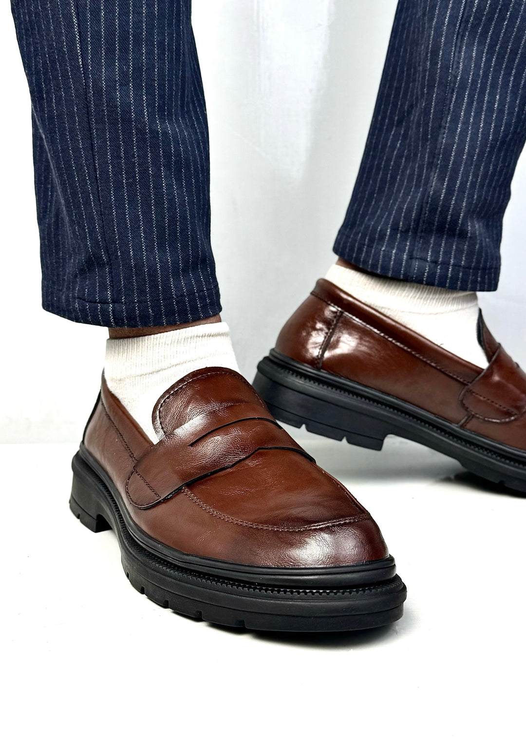 005 IMPORTED LEATHER SHOES WITH RUBBER SOLE-FT