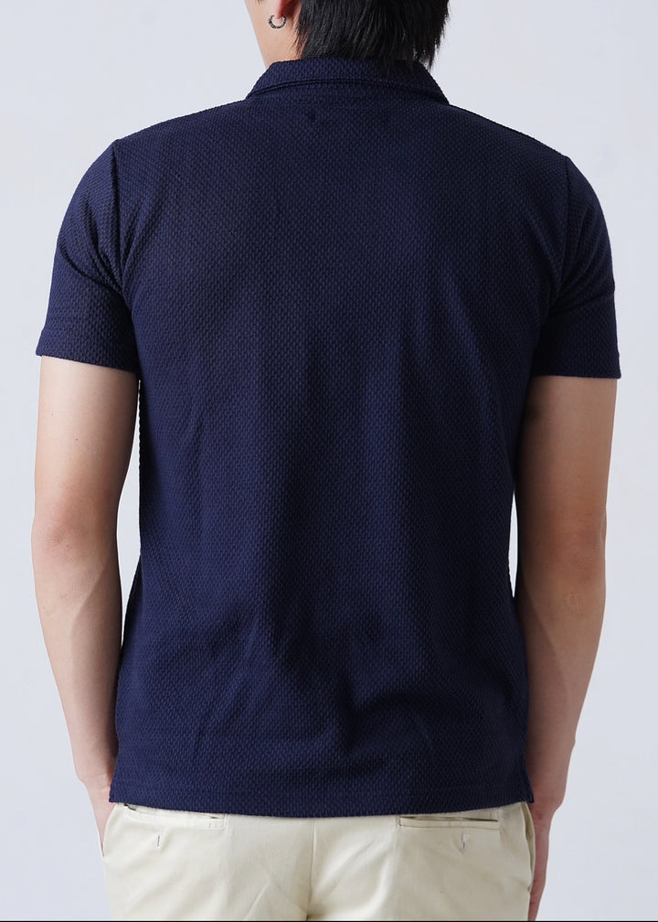 THE KNITTED POLO-NAVY