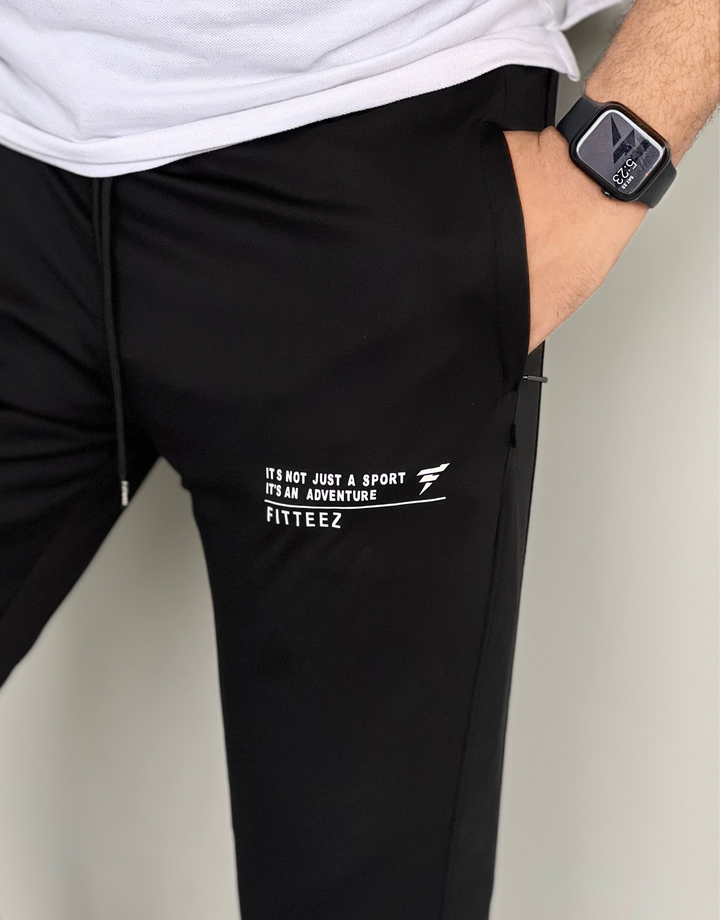 SLIM-FIT JAT BLACK ULTRA STRETCHABLE IN DRYFIT-FT - FITTEEZ