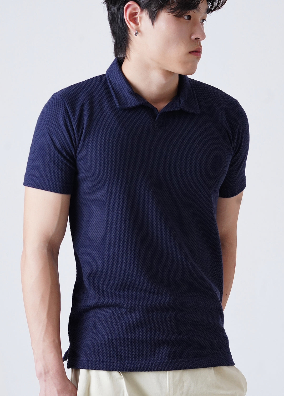 THE KNITTED POLO-NAVY