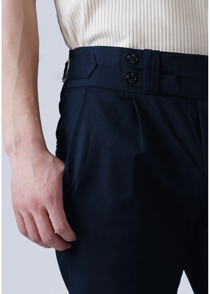 THE GURKHA PANT-NAVY-BLUE