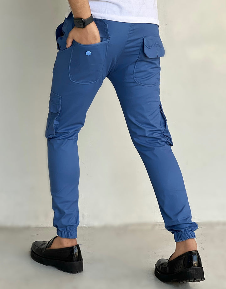 BLUE CARGO STYLYEE POCKET AND STRETCHABLE TROUSER - FITTEEZ