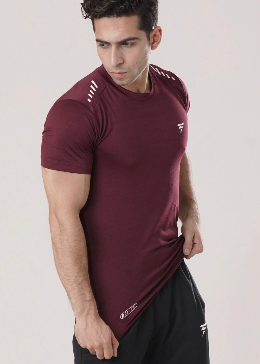 THE MAROON LYCRA TEE-FT