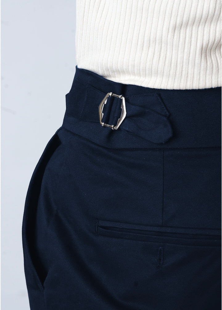 THE GURKHA PANT-NAVY-BLUE