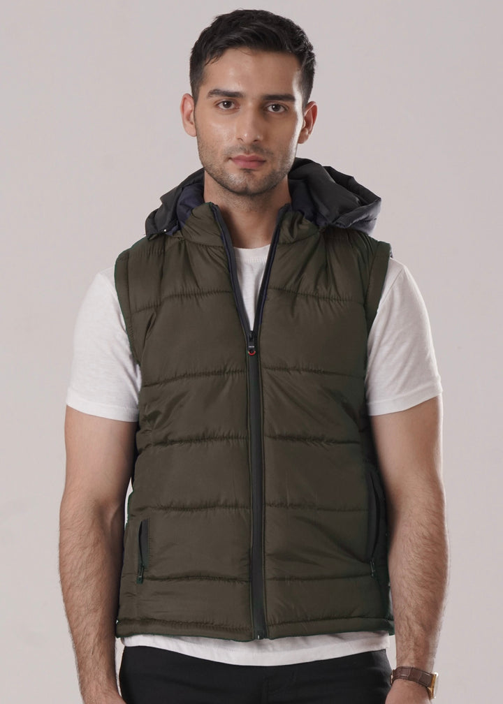 DETACHABLE GRAY SLEEVELESS JACKET-FT