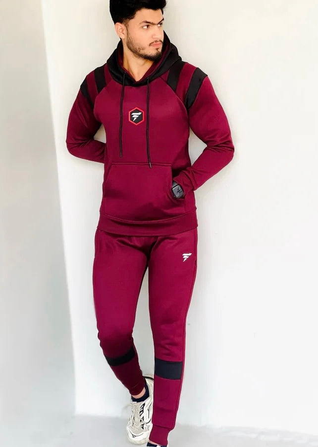 THE MAROON FLEECE TRACKSUIT-FT