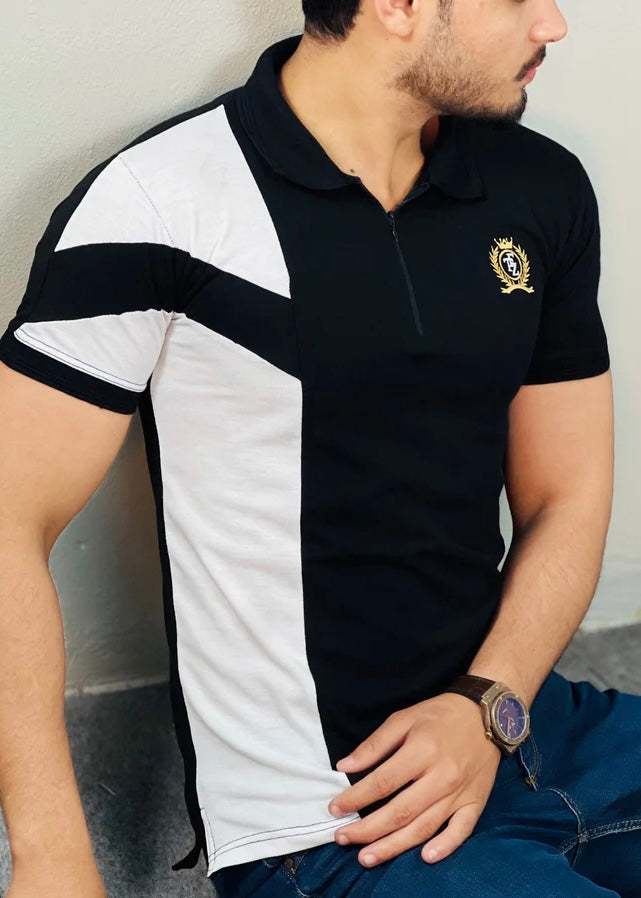 Zipper Luxury polo half sleeve shirt