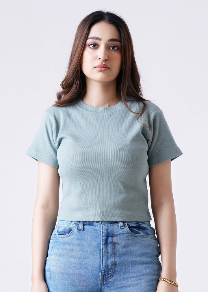 THE LYCRA HALF SLEEVE'S RIB-TEE