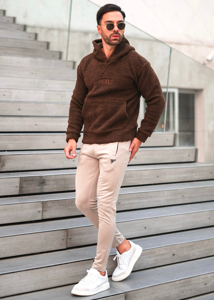 BROWN SHERPA-LINED TRACKSUIT-FT