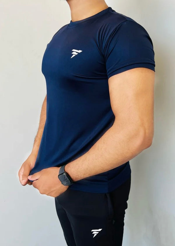 Navy Summer T-shirt with Attractive and motivational sticker.