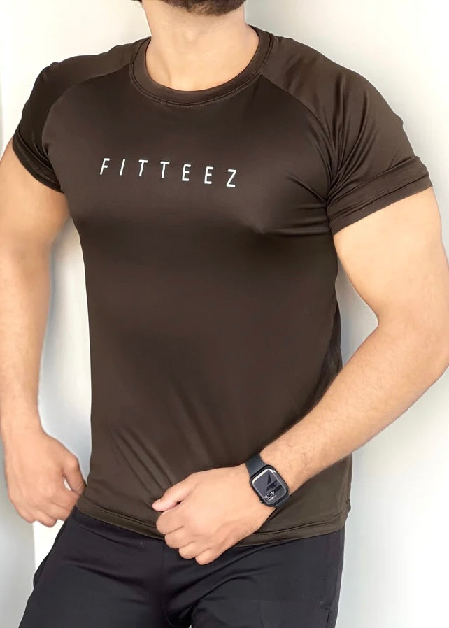 FITTEEZ LYCRA TEE-OLIVE GREEN