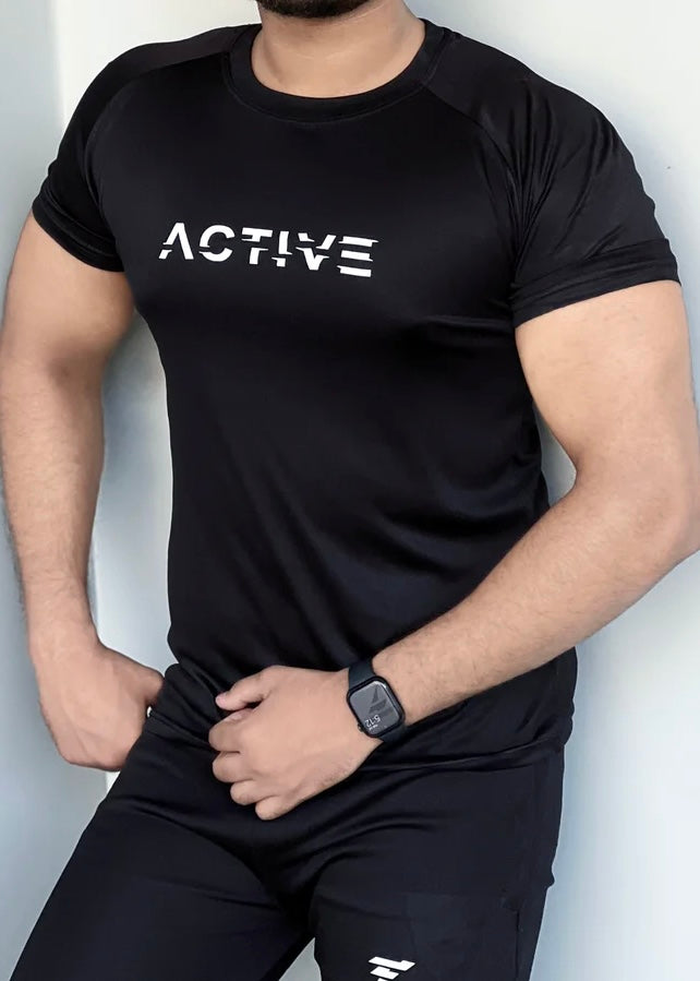 THE ACTIVE BLACK-TEE