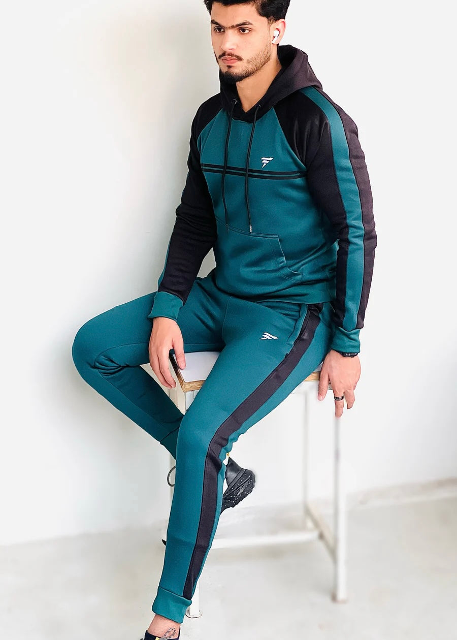 FLEECE MODERN TOUCHES TRACKSUIT WITH STYLISH CONTRAST -ZINK