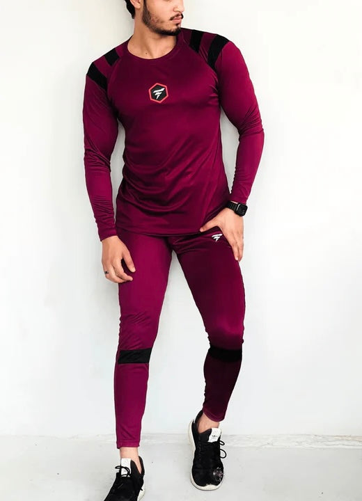 DARK MAROON MODERN TOUCHES TRACKSUIT