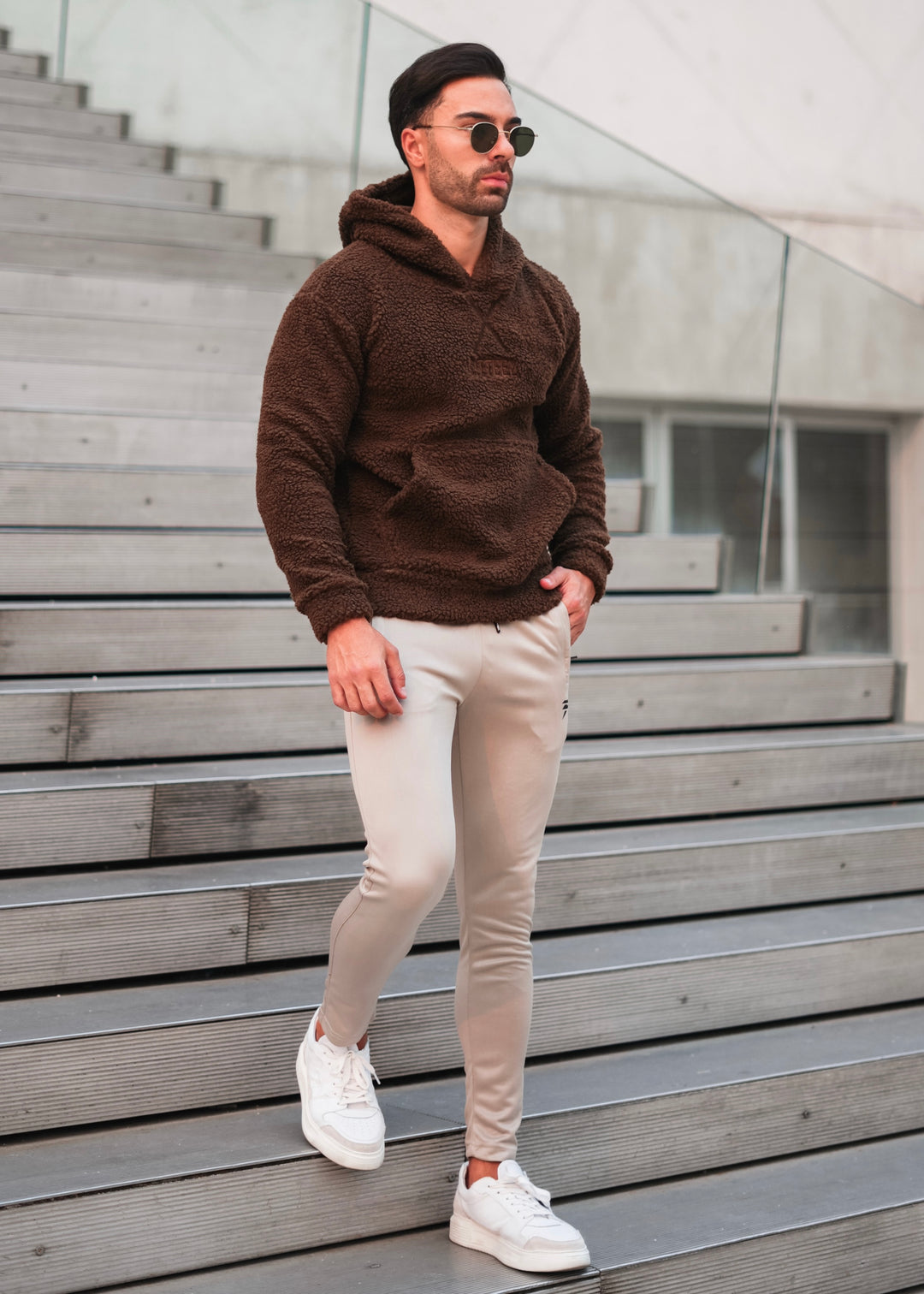 BROWN SHERPA-LINED TRACKSUIT-FT