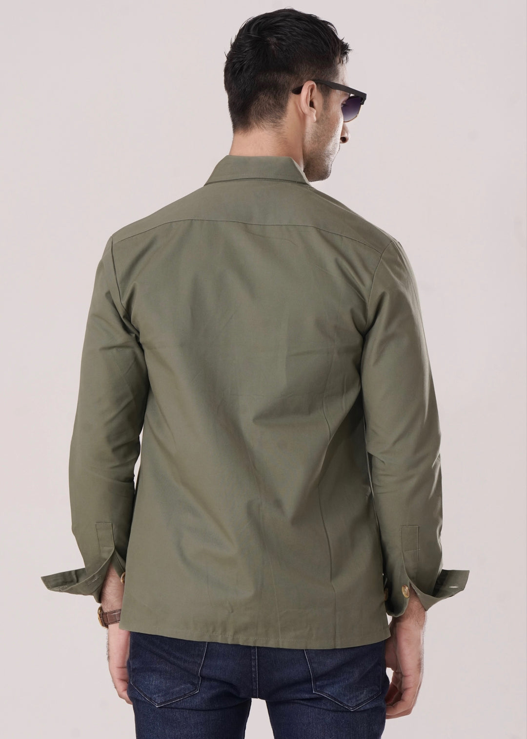 SOFT AND STYLISH: VERSATILITY OF COTTON SHACKET-OLIVE GREEN