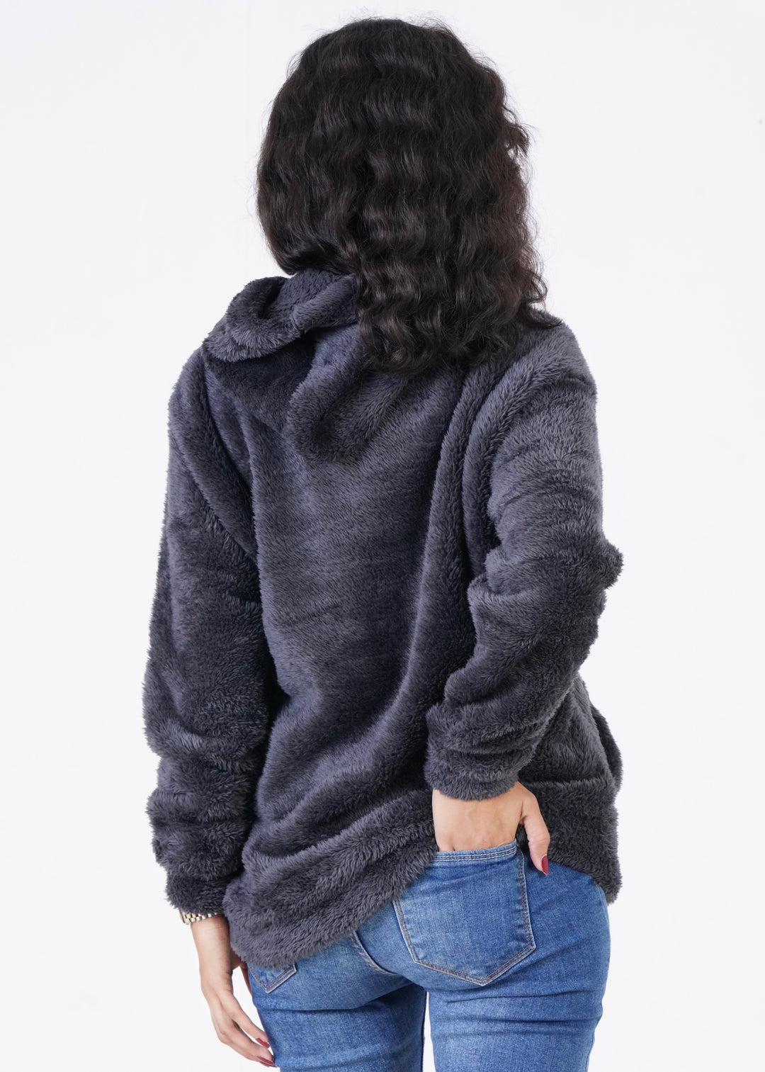 01 THE DOUBLE FUR HOODIE-GRAY