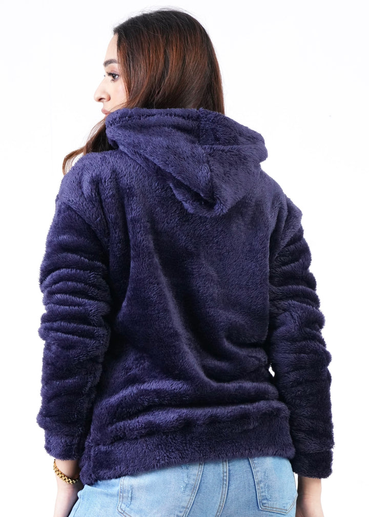 01 THE DOUBLE FUR HOODIE-NAVY BLUE