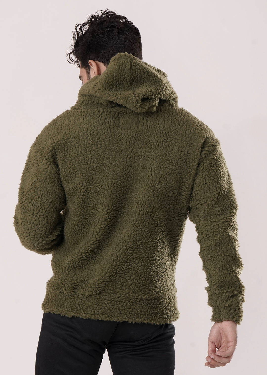 THE OLIVE SHERPA-LINED HOODIE-FT