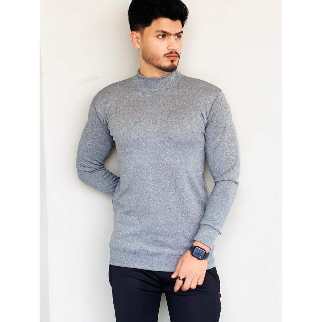 Classic Grey Crew Neck Sweatshirt for All-Day Comfort - FITTEEZ