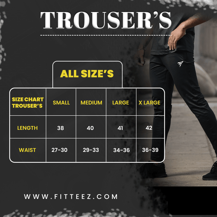 Classic Straight Black Leg Trouser - FITTEEZ